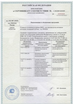 25.06.2015 Переславль-Залесский - Pongs. Приложение к сертификату соответствия